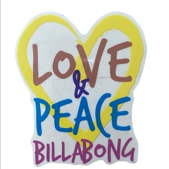 Bundle of 2 BILLABONG Love & Peace Surf Surfer Stickers - Picture 2 of 3